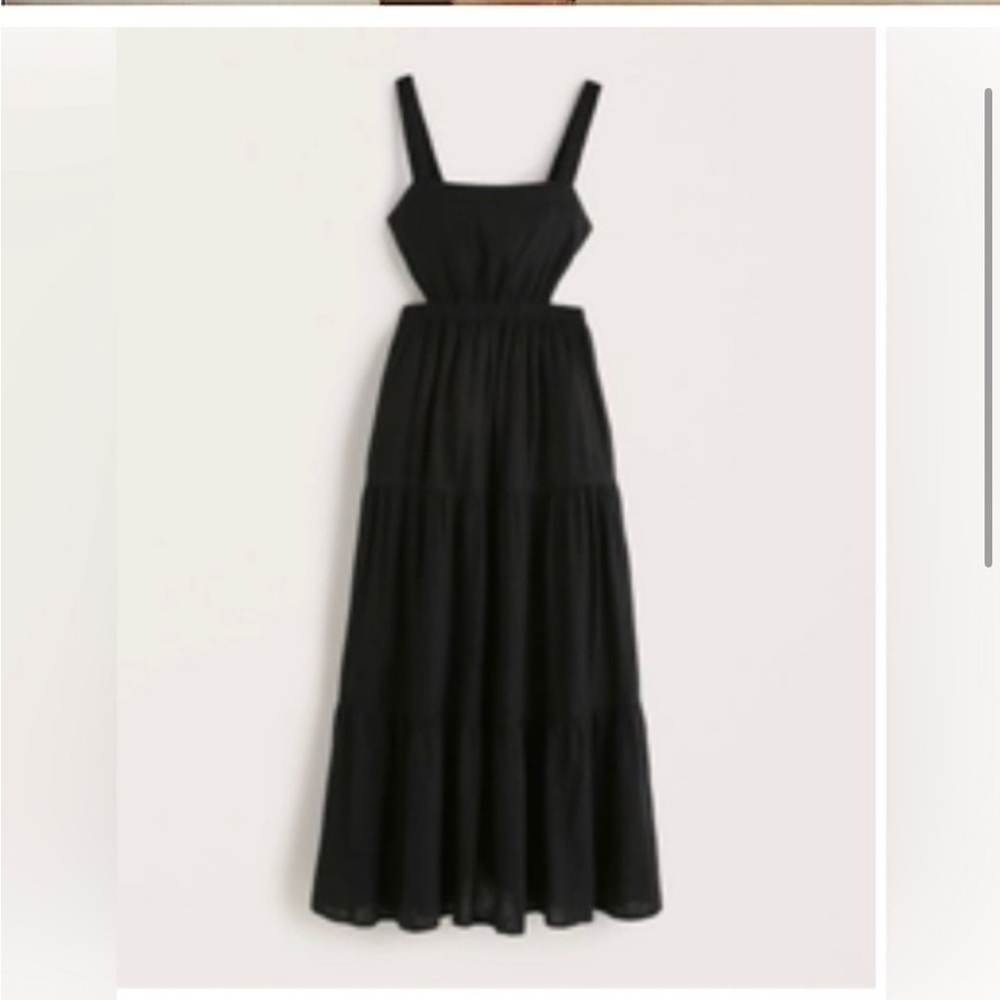 Abercrombie & Fitch, Black open-back midi dress